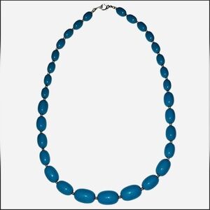 Teal Blue Beaded Necklace - Womens Jewelry